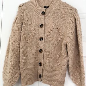 Who What Wear bobble knit balloon sleeve cardigan